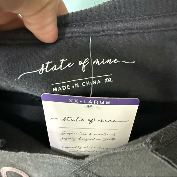 State Of Mine Women Relaxed Fit Statement Comfy Graphic Sweatshirt Charcoal  XXL - Picture 3 of 7